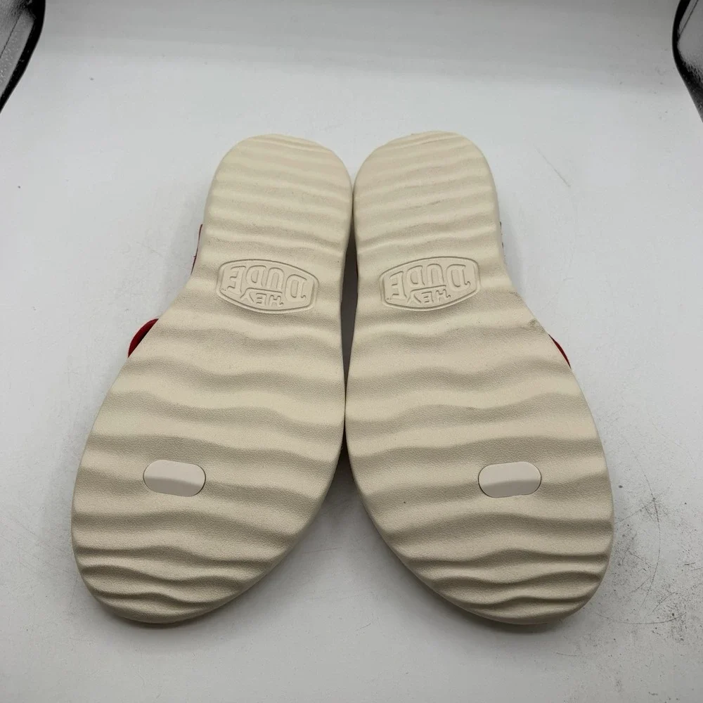 Hey Dude Myers Americana Flip Flops Mens Sz 13 Red White Blue Thong Sandals NWT